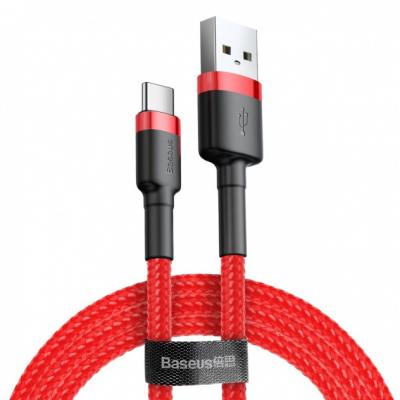 Kabel przewód USB Typ-C 300cm Baseus Cafule Quick Charge 2A z obsługą szybkiego ładowania - czerwony (CATKLF-U09)