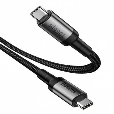 Kabel przewód USB Typ-C do Typ-C 3.1 100cm Baseus Cafule PD 10Gbps 100W 4K 1m - czarno-szary (CATKLF-SG1)