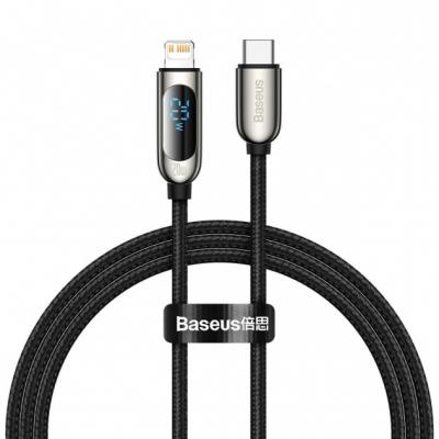 Kabel przewód USB Typ-C - Lightning / iPhone 100cm Baseus Display z obsługą szybkiego ładowania 20W PD - czarny (CATLSK-01)