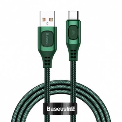 Kabel przewód USB Typ-C 100cm Baseus Flash QC 3.0, Huawei SCP, Samsung AFC, PD, 5A - zielony (CATSS-A06)