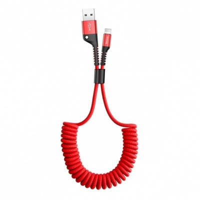 Kabel przewód USB Typ-C 100cm Baseus Spring sprężynowy 2A - czerwony (CATSR-09)