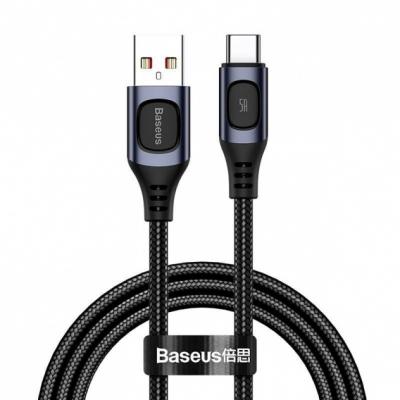 Kabel przewód USB Typ-C 100cm Baseus Flash QC 3.0, Huawei SCP, Samsung AFC, PD, 5A - szary (CATSS-A0G)