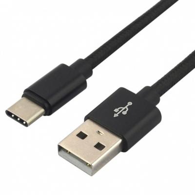Kabel przewód pleciony USB - USB-C / Typ-C everActive 120cm z obsługą szybkiego ładowania do 3A czarny (CBB-1.2CB)