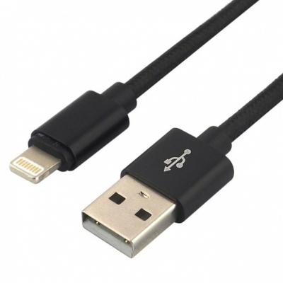 Kabel przewód pleciony USB - Lightning / iPhone everActive 100cm z obsługą szybkiego ładowania do 2,4A czarny (CBB-1IB)