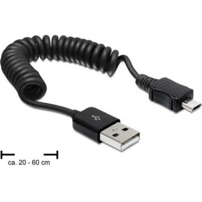 Delock 83162 - Kabel USB AM-USB Micro Spirala 20-60cm