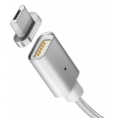 Kabel magnetyczny Maclean MCE160, wtyk micro USB, srebrny, szybkie ładowanie