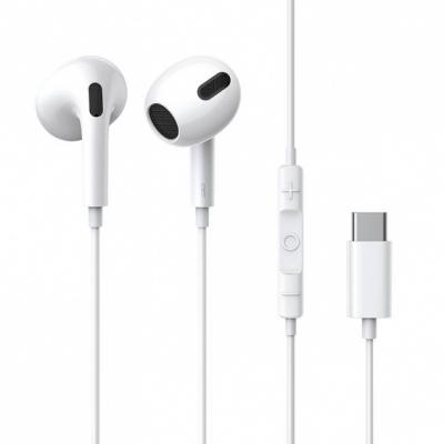 Słuchawki przewodowe Baseus Encok C17 douszne z mikrofonem USB Typ-C - białe (NGCR010002)