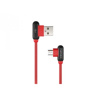 Natec Prati kątowy kabel Micro USB (M) do USB-A (M) 1m czerwony