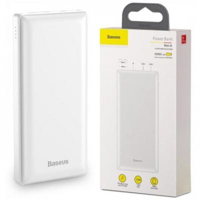 Powerbank Baseus Mini JA, 30000 mAh, 2x USB, 3A, PD, 15W - biały (PPJAN-C02)