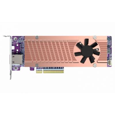 Qnap QM2-2P410G1T QM2 series, 2 x PCIe 2280 M.2 SSD slots, PCIe Gen4 x 8, 1 x AQC113C 10GbE NBASE-T port