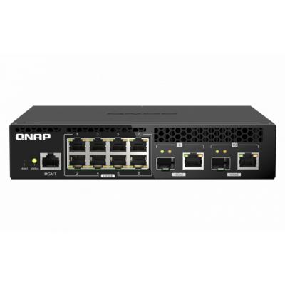 Qnap QSW-M2108R-2C 10-portowy przełącznik 2x 10GbE SFP+/RJ45, 8x 2,5GbE, 1 x RJ45 do zarządzania
