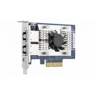 Qnap QXG-10G2T-107T 2 x 10Gbase-T 10GbE network expansion card, PCIe Gen2 x4, Low-profile bracket pre-loaded, Low-profile flat and Full-height bracks