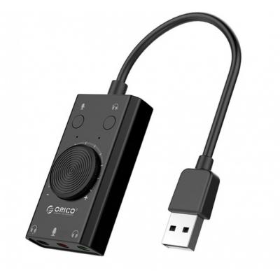 Zewnętrzna karta dźwiękowa ORICO na USB 3 porty z regulacją głośności (SC2-BK-BP)