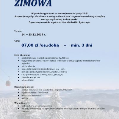 Zimowy wypoczynek w Krynicy-Zdrój 2019