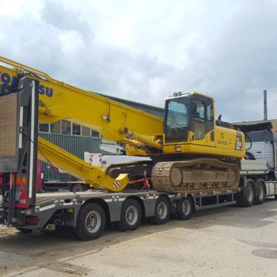 Transport sprzętu budowlanego – ładowność zestawu 38 ton