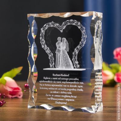 Piękna statuetka 3D na ślubne podziękowanie dla rodziców