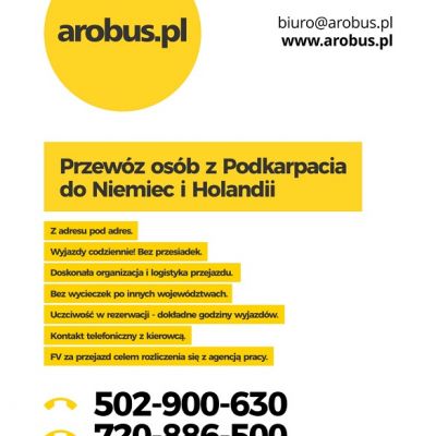Arobus.pl przewóz osób z Podkarpacia do Niemiec i Holandii