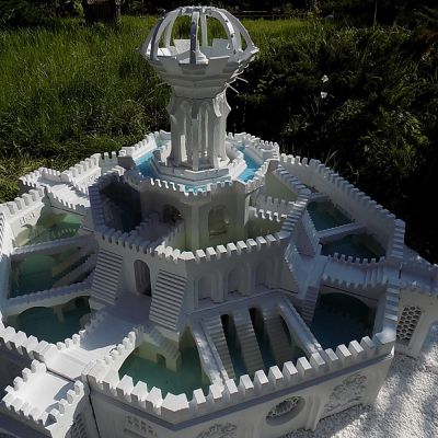 Architektura ogrodowa - nowa technika budowy form 3d - fontanny ogień i woda z betonu