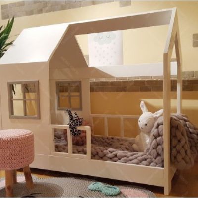 Podwójne łóżko domek dla dzieci 180 x 80 cm szuflady + drugie spanie Oliveo