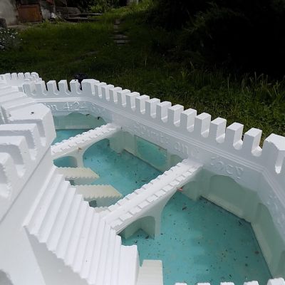 Architektura ogrodowa z betonu - nowa technika budowy form 3d - fontanny ogień i woda.
