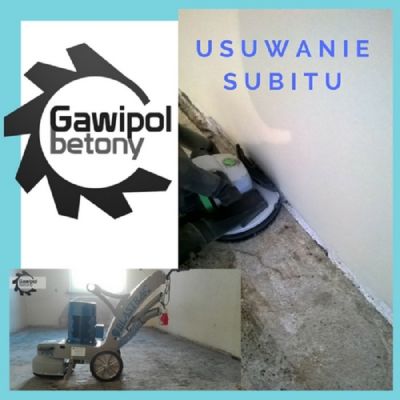 Usuwanie subitu, usuwanie lepiku -Frezowanie betonu Łódź