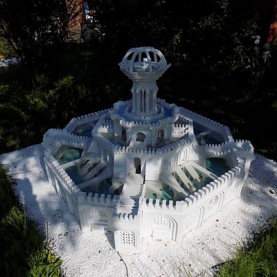 Architektura ogrodowa - fontanny z betonu ogień i woda - nowa technika budowy form 3d