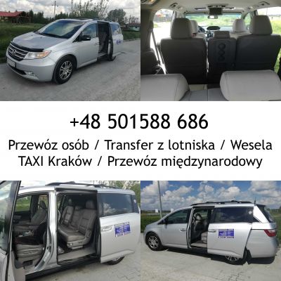 TAXI VAN (8 osób) TANI transport osób z/na lotnisko! (Balice, Pyrzowice)/przesyłek/7 dni