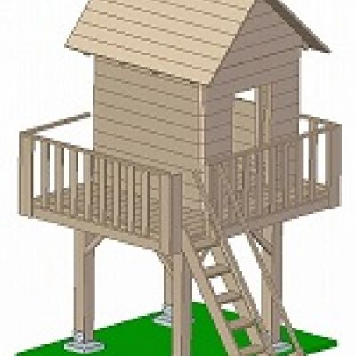 Projekt domek dla dzieci drewniany 3D