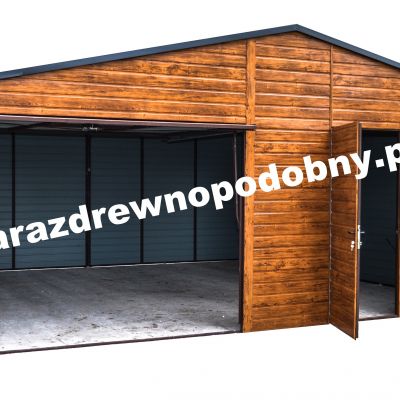 Garaż blaszany drewnopodobny 6×5