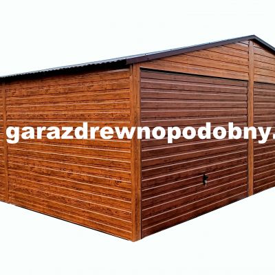 Garaż blaszany drewnopodobny 7x6