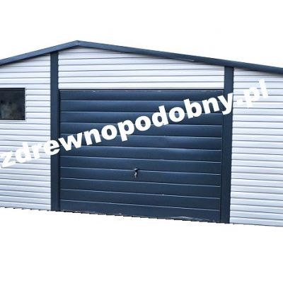 Garaż drewnopodobny 5×6 +1m wiaty