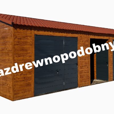 Garaż drewnopodobny 7×6 +1m wiaty