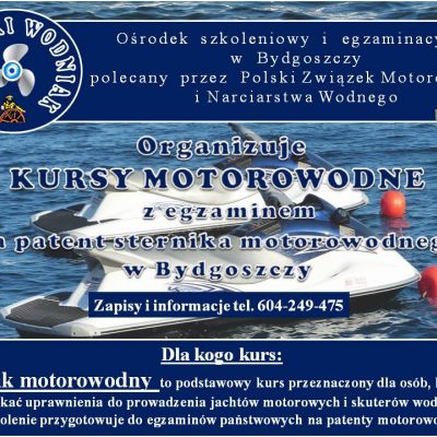 Kurs motorowodny i egzamin na patent sternika Bydgoszcz