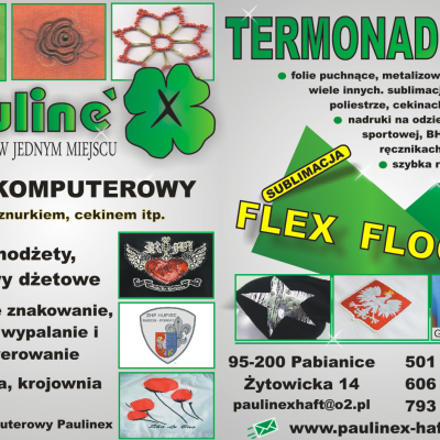 Laserowe wypalanie grawerowanie materiałów, haft, nadruki