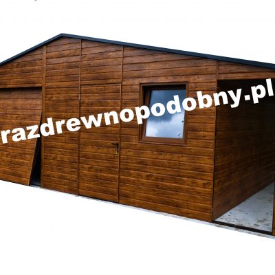 Garaż blaszany drewnopodobny 6×5 +1m wiaty