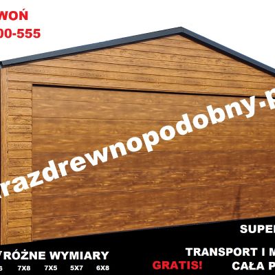 Garaż Blaszany Drewnopodobny 6x5, wiaty, hale, konstrukcje stalowe
