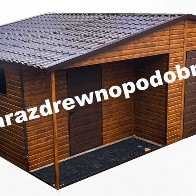 Garaż blaszany drewnopodobny 6×6