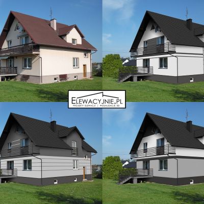 Projekty elewacji / wizualizacje fasady / Elewacje domów