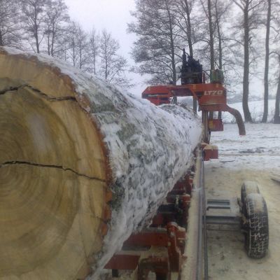 Tartak objazdowy spalinowy, przecieranie drewna na ternie całej Polski