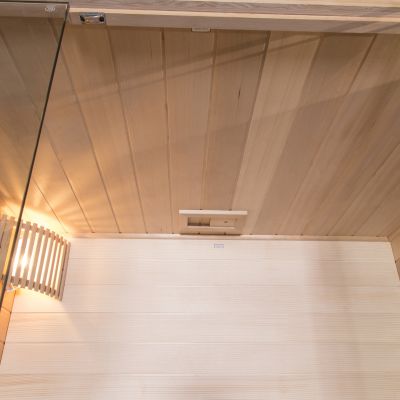 Sauna fińska wewnętrzna Hemlock jodła kanadyjska WELLIS IGNEUS 4,5 kW