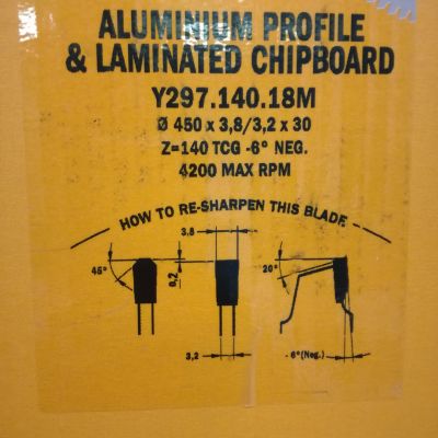 Piła tarczowa do aluminium Y297.140.18M / D=450