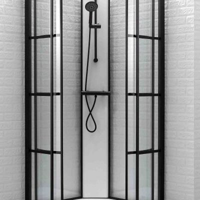 Kabiny prysznicowe czarne białe LOFT kwadratowe półokrągłe