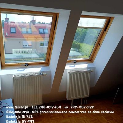 Folie przeciwsłoneczne na okna Fakro- folie na Velux Warszawa -przyciemnianie szyb w mieszkaniu, domu.....