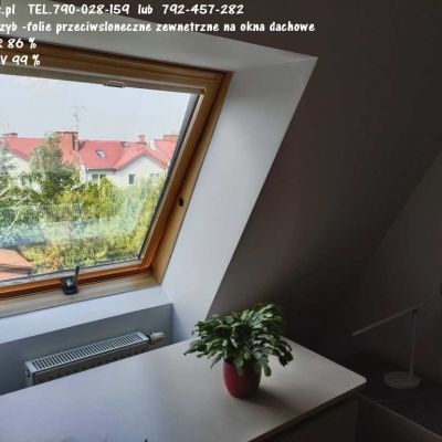 Folie przeciwsłoneczne na okna Fakro- folie na Velux Warszawa -przyciemnianie szyb w mieszkaniu, domu.....