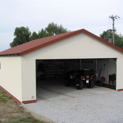 Garaże blaszane tynkowane - dowolny kolor i rozmiar, szybka realizacja + montaż na miejscu