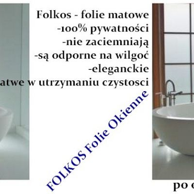 Zasłaniamy okno łazienkowe- Warszawa folie matowe Folkos 100% prywatności