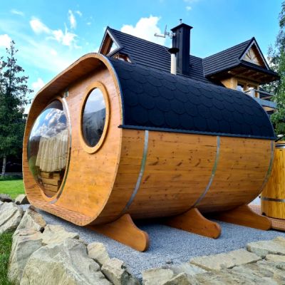 Sauny ogrodowe Owalne Panoramiczne Sauna Beczka
