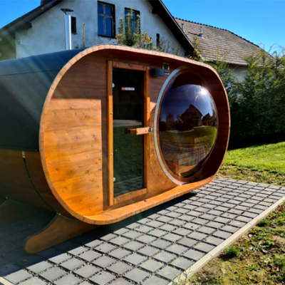Sauny ogrodowe Owalne Panoramiczne Sauna Beczka
