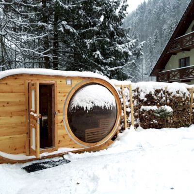 Sauny ogrodowe Owalne Panoramiczne Sauna Beczka