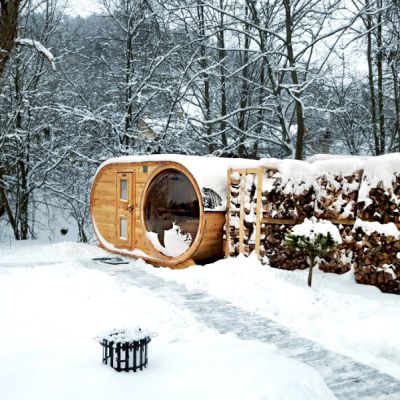 Sauny ogrodowe Owalne Panoramiczne Sauna Beczka